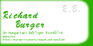 richard burger business card